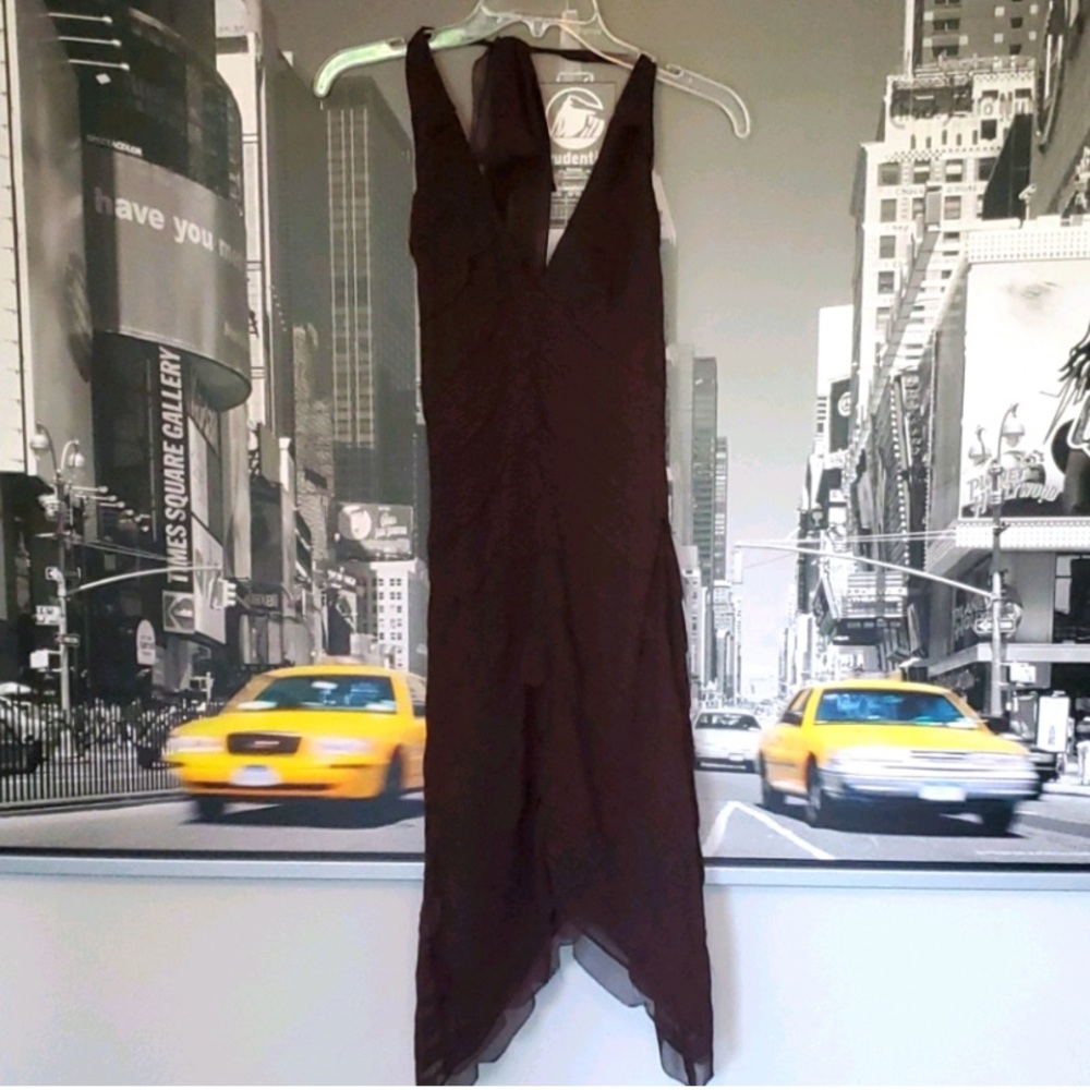 BCBG Brown silk cocktail dress size 0